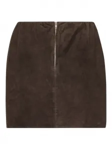 Замшевая мини-юбка Rotate Birger Christensen, коричневый