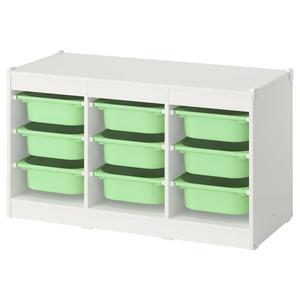 Комбинация для хранения с ящиками TROFAST IKEA, 99x44x55 см, белый/светло-зеленый