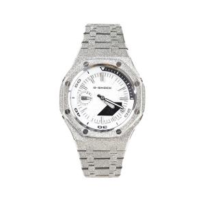 Часы Casio G-Shock Analog-Digital 2100 Series, арт. GA-2100-1A1, 44 мм, морозно-серебристый/белый