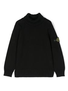 Stone Island Junior свитер с нашивкой Compass, черный