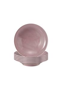 Розовые суповые тарелки Beat color glaze ø 22,5 см 6 шт Seltmann Weiden