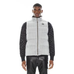 СТЕГАНЫЙ ЖИЛЕТ ИЗ НЕЙЛОНА С ПОДСВЕТКОЙ СВЕТЛО-ГОЛУБОГО ЦВЕТА HVMAN