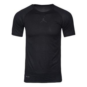 Футболка Men's Air Jordan Training Quick Dry Solid Color Logo Casual Short Sleeve Black T-Shirt, мультиколор