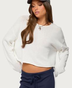 Женская вязаная блузка с длинными рукавами Leta Edikted, White