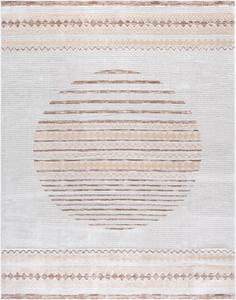 Ковер SAFAVIEH, 275 x 366 см,  Alamo Collection, Ivory & Brown, современный дизайн в полоску, без линьки и простой в уходе, идеально для гостиной, столовой, спальни (ALM775T)