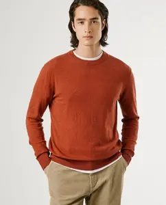 Мужской джемпер приталенного кроя с круглым вырезом Pepe Jeans, красный