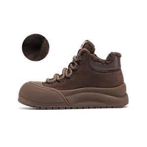 Повседневные туфли женские коричневые EBLAN, коричневые (с флисовой подкладкой)