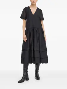 Платье миди Hounda с V-образным вырезом lovechild, черный