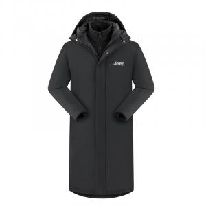 Jeep Пуховик Unisex Black с отстегивающимся капюшоном утепленный Others