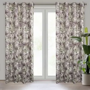 Штора TESSA, белая/фиолетовая, 140x250 см, люверсная Eurofirany