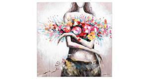 Акриловая картина ручной работы KUNSTLOFT Flowery Temptation цвет rot/taupe