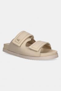 Кожаные шлепанцы Patrizia Pepe, бежевый