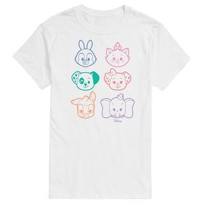 Мужская футболка с рисунком Disney Stacked Outline Faces, белый
