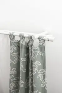 Карниз GARESA "PILA", 2 направляющие, желаемая длина, комплект для штор, выдвижной, кнопка с вырезом, без колец 150 см, Ø 20 мм, белый