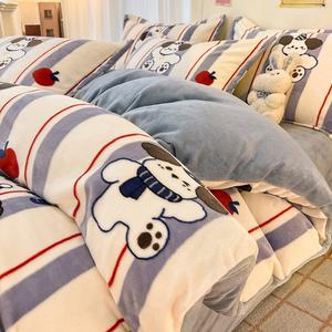 Disney Пододеяльник 200х230 см, зимний утепленный, Apple Puppy High-Weight Milk Fleece, двойная теплота