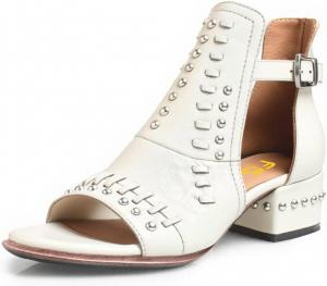 Женские ботильоны FSJ с открытым носком, вырезом и пряжкой, удобные, скуластый каблук, низкие сандалии-блок, размеры 4-15 US, White