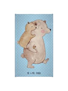 Mr. & Mrs. Panda Полотенце с изображением Папы Медведя без надписи, пастельно-голубого цвета
