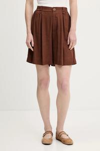 Шорты с льном Answear.Lab, коричневый