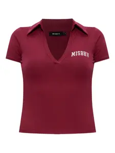 Топ с V-образным вырезом и логотипом Misbhv, красный