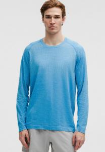 Топ lululemon METAL VENT TECH LONG SLEEVE, Pelican Cornflower/Light Blue