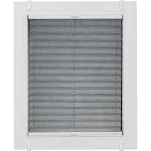 Жалюзи плиссе Sunlines «Молодой стиль энергосбережения», затемняющие, энергосберегающие, без сверления, с перекосами, на заказ, с энергосберегающим эффектом, скреплены зажимными скобами Simply-Fix, цвет silberfarben/weiß + weiß