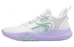 Баскетбольные кроссовки мужские с низким верхом белые/фиолетовые 361°