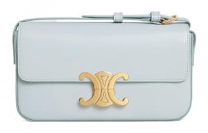 CELINE Сумка через плечо Triomphe из коровьей кожи, женская сумка, мягкий голубой