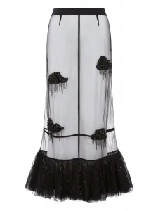 Декорированная юбка с оборками Moschino, черный