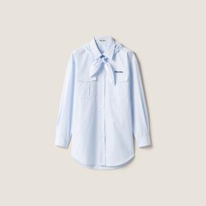 Рубашка из поплина MIU MIU, небесно-голубой