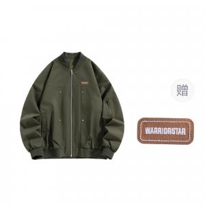 Куртка Unisex Baseball Collar Moderate WARRIOR, army зеленый[free diy badge]