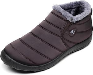 Зимние ботинки INEELUYI для мужчин и женщин, с утеплителем и меховой подкладкой, на скользкую погоду, водонепроницаемые, для снега, на шнуровке и без застежек, B Coffee