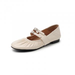 Hongyanglin Блок каблук Мэри Джейн туфли женские экрю, цвет Ecru