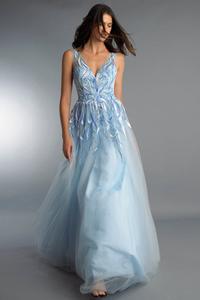 Платье без рукавов с абстрактным узором Basix Black Label, светло-голубой