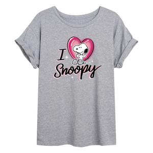 Футболка Juniors peanuts i heart snoopy oversize Licensed Character, серый
