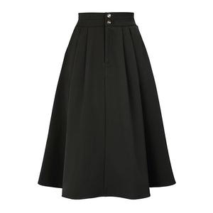 Женская миди-юбка с высокой талией, расклешенная, повседневная, длинная, с карманами Inspire Chic, Black