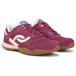 Кроссовки на шнуровке Candor Ryka, berry red suede/mesh