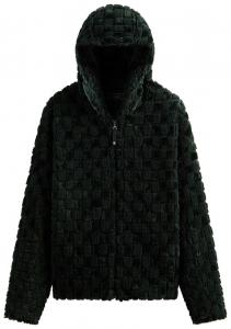 Укороченная толстовка-бомбер Kith с искусственным мехом, модель, зеленый