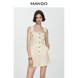 Женский комбинезон Mango на широких бретельках, светло-бежевый