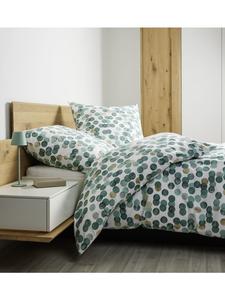 Постельное белье из тонкого фланелевого хлопка Davos цвета лесной зелени Janine, 155 x 220 + 80 x 80 см