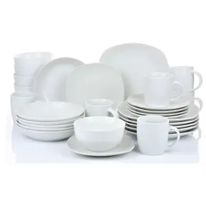 Комбинированный сервиз Retsch Arzberg «Набор посуды, сервиз ЕЖЕДНЕВНО», (набор, 30 шт.), квадратная форма-переворот, 30 шт., на 6 персон, белый