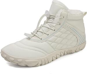 Зимняя обувь для походов босиком для женщин и мужчин, водонепроницаемые босоножки с широкой носочной частью, ботинки для ходьбы, теплые кроссовки Generic, 109-White