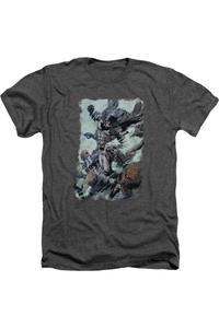 Футболка/футболка Batman Punch для взрослых Heather Gildan, цвет charcoal