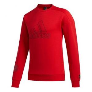 Толстовка logo printing sports pullover red Adidas, красный