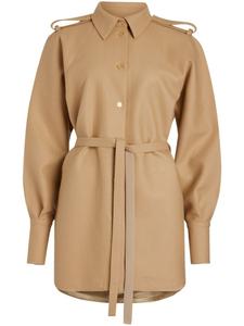 Patou мини-платье-рубашка из смесовой шерсти, нейтральный цвет