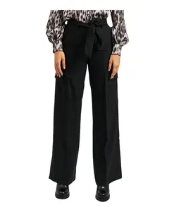 Черные широкие брюки с поясом Silvian Heach, черный