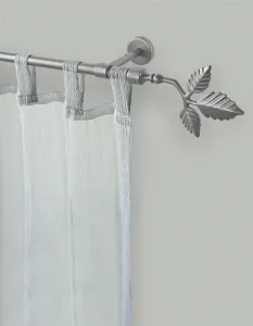 Карниз для штор GARESA "SHEET", 1 направляющая, желаемая длина, комплект для штор, выдвижной, пуговица с листочками, без колец 200 см, Ø16мм, цвет mattchromfarben