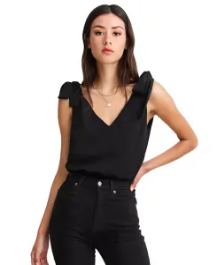 Женский топ с V-образным вырезом Feel For You Belle & Bloom, черный