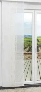 Раздвижная штора , ретро-дизайн, желто-зеленый цвет, размер (ШxВ) 60 см x 245 см Lysel