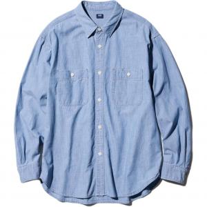 UNIQLO Рубашка мужская аква синий