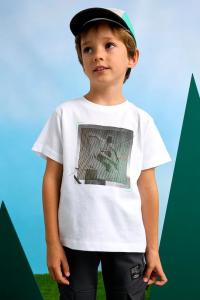 Детская хлопковая футболка Mayoral, белый